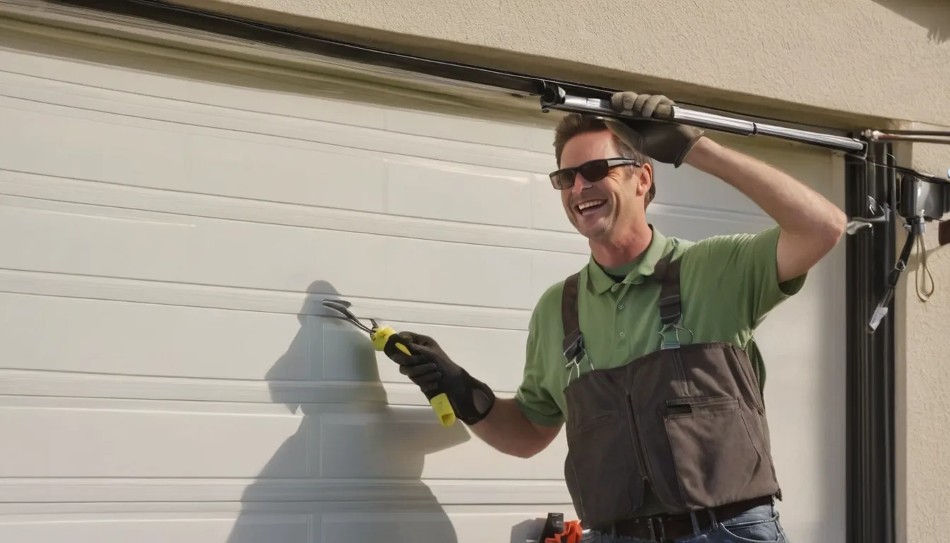 A local provider replacing a garage door spring at a home in Aurora